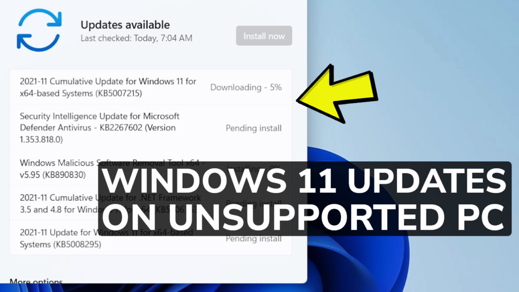 install windows 11 on unsupported pc