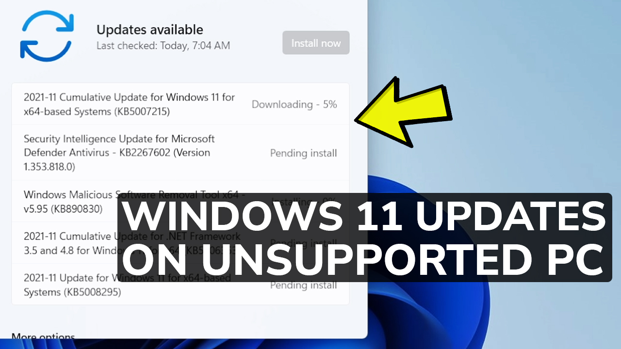 Installing Windows Updates on Unsupported Windows 11 PC - Tech Based