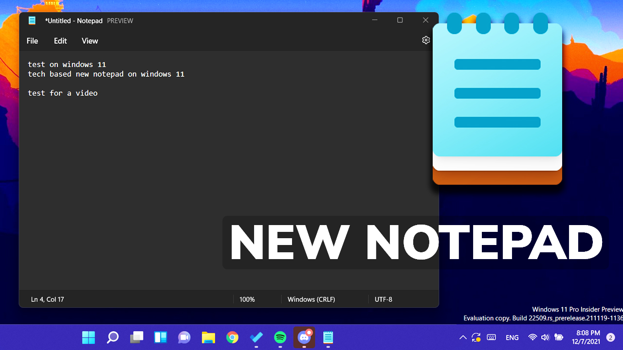 New Notepad App with Dark Mode in Windows 11 Tech Based