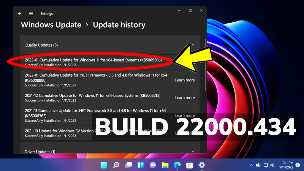 New Windows 11 Update 22000.434 (KB5009566) – First Security Update in 2022 for the Main Release