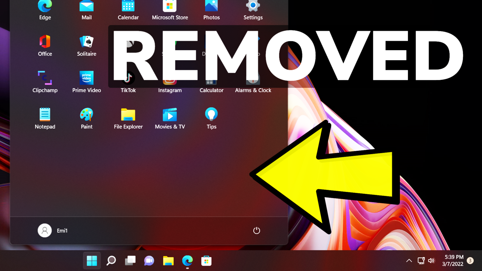 windows 11 start menu remove recommended registry