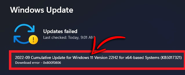 Fix Windows Update Error 0x800f0806 When Updating To Windows 11 22h2 Tech Based 3086