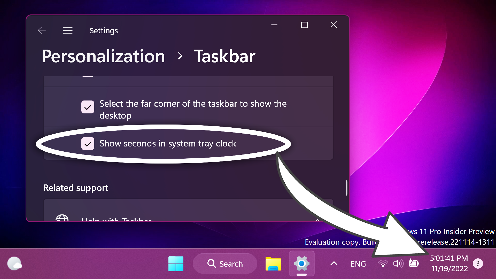 How to Enable Clock with Seconds in System Tray in Windows 11 25247 ...