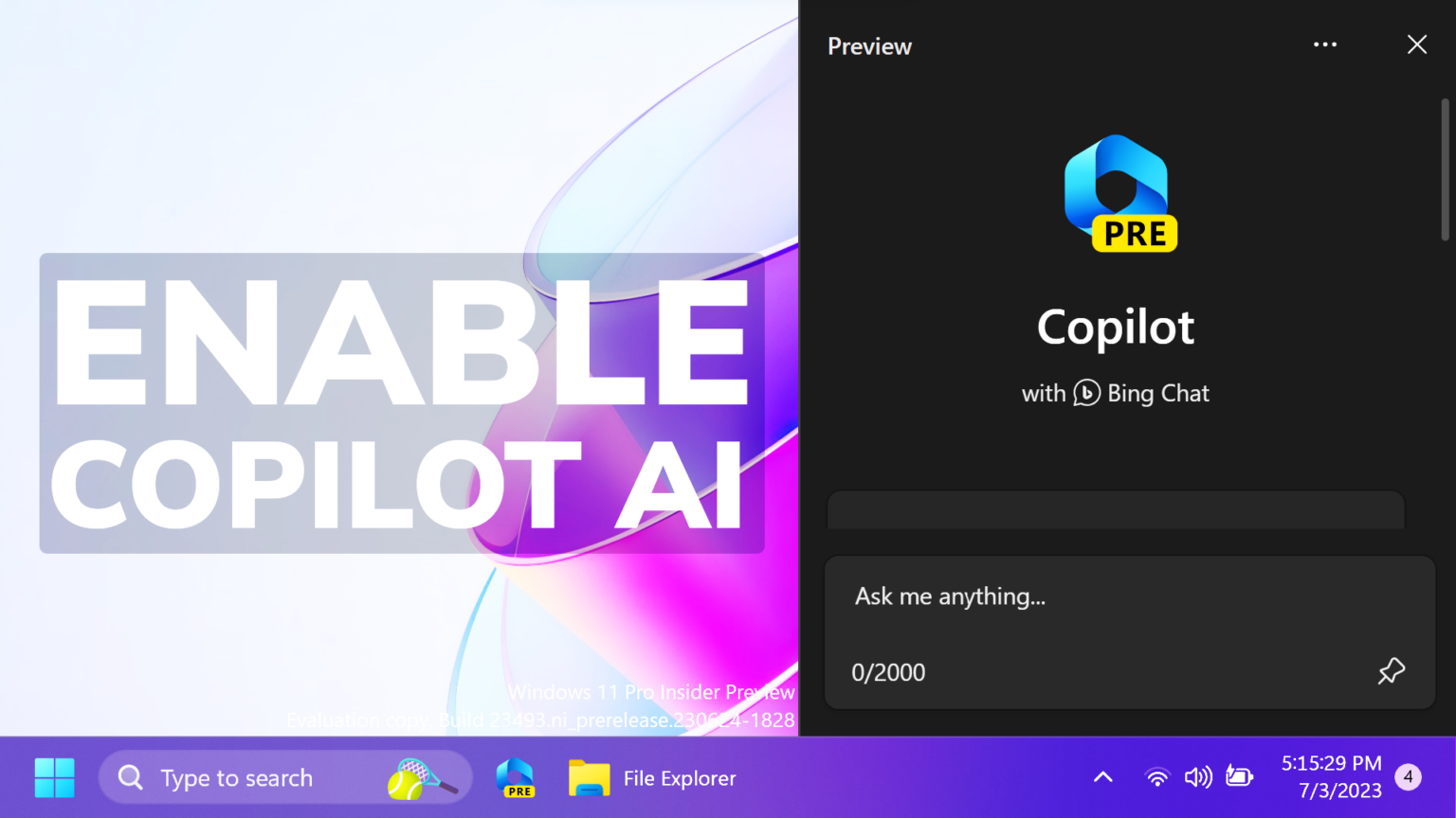 How To Enable New Copilot AI In Windows 11 23493 - Tech Based