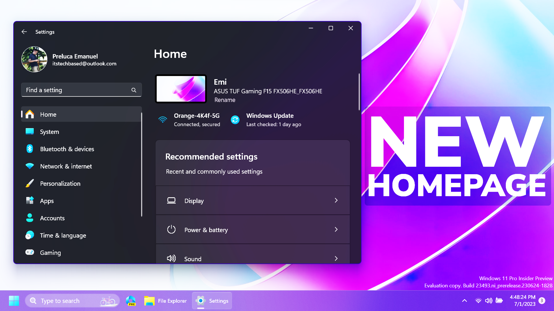 How To Enable New Settings Homepage In Windows 11 23493 - Tech Based