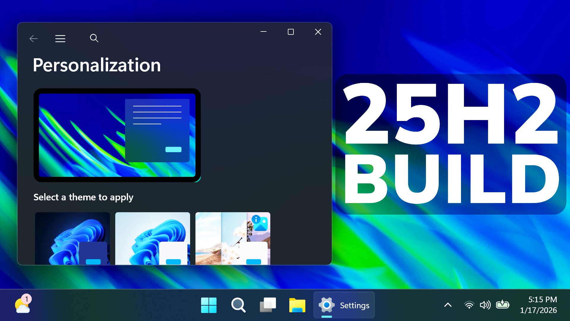 New Windows 11 25H2 Build 26220.7653 – New Personalization Option ...