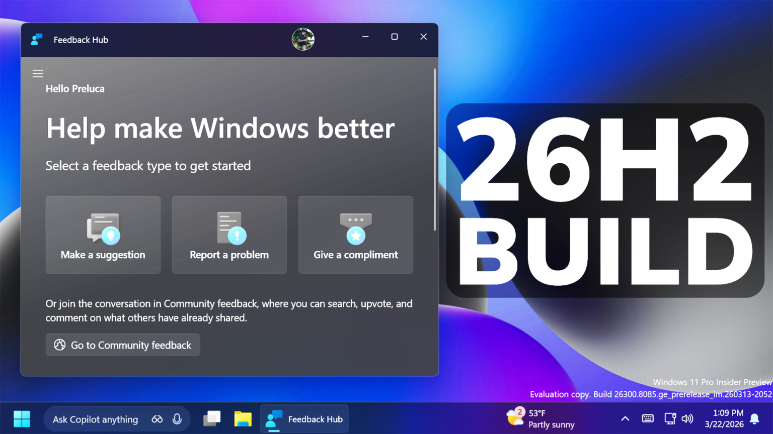New Windows 11 26H2 Build 26300.8085 – New Feedback Hub, New Pointer ...