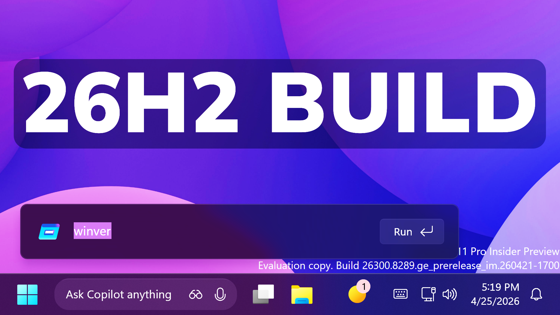 New Windows 11 26H2 Build 26300.8289 – New Hidden Taskbar, New Startup ...