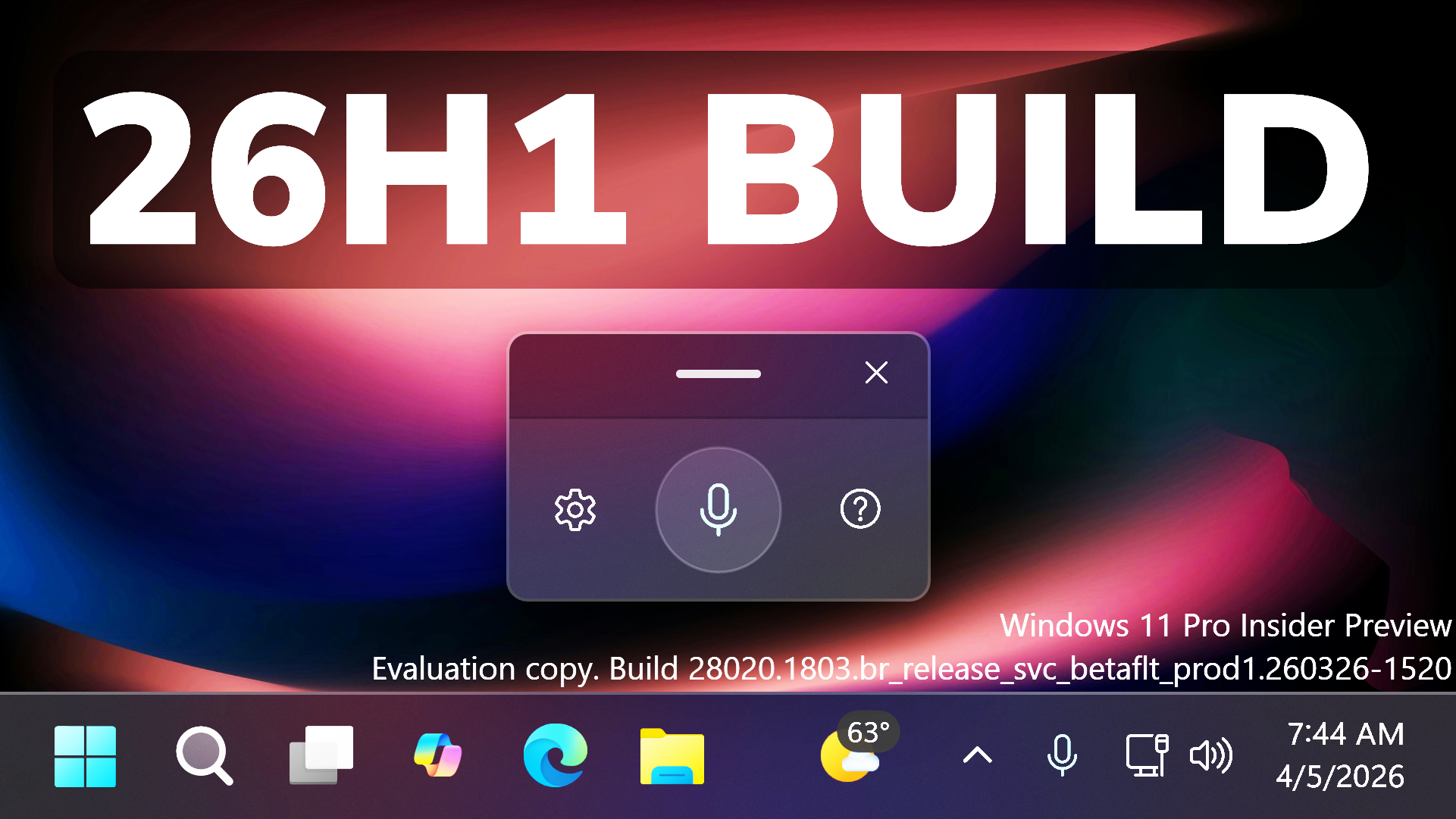 New Windows 11 26H1 Build – New Settings Dialog, Voice Typing and Fixes ...